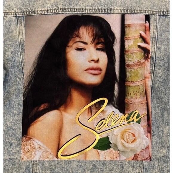 SELENA QUINTANILLA Denim Jacket Queen of Tejano Music Custom Retro Vintage Sz M - Picture 6 of 12